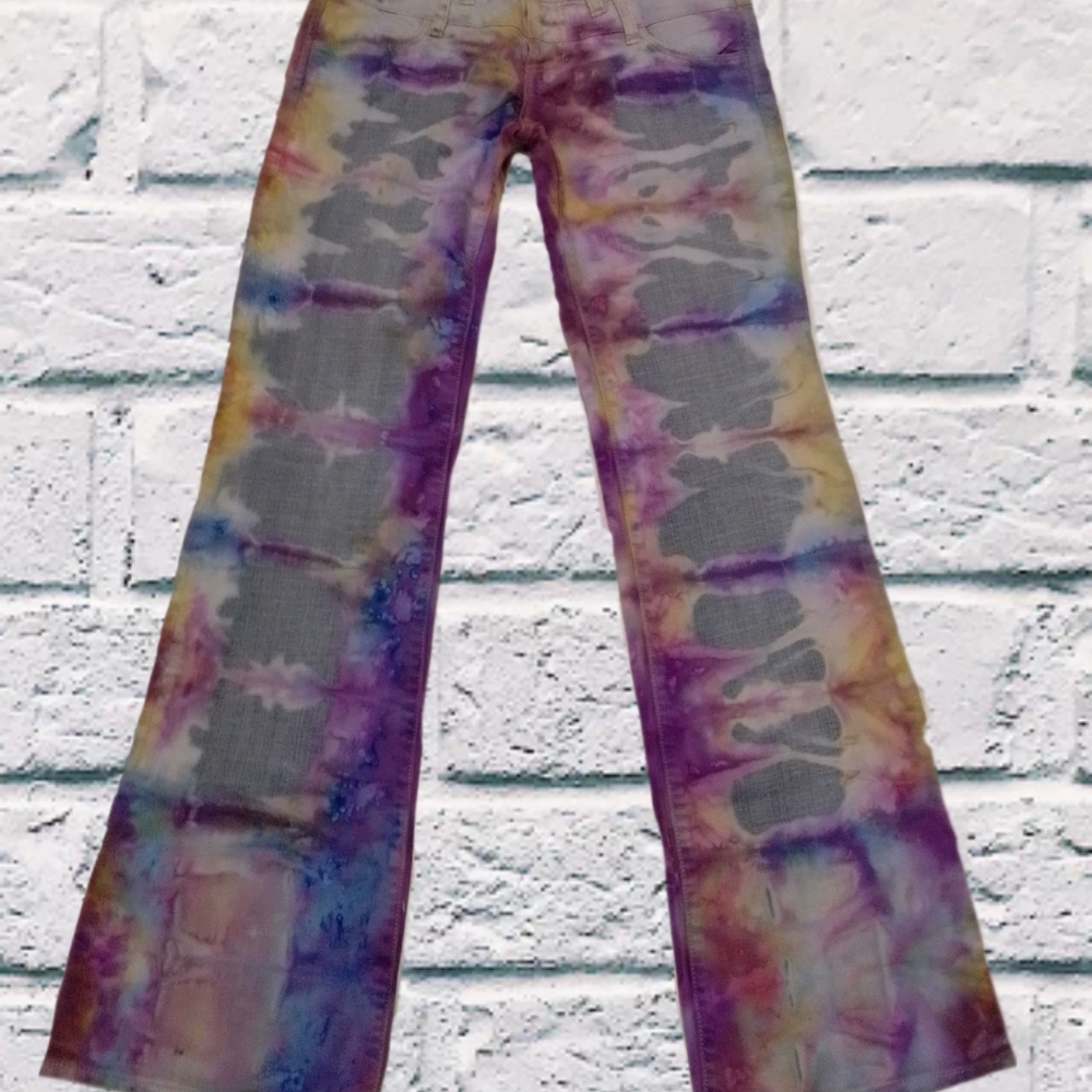 Upcycled tie dyed jeans